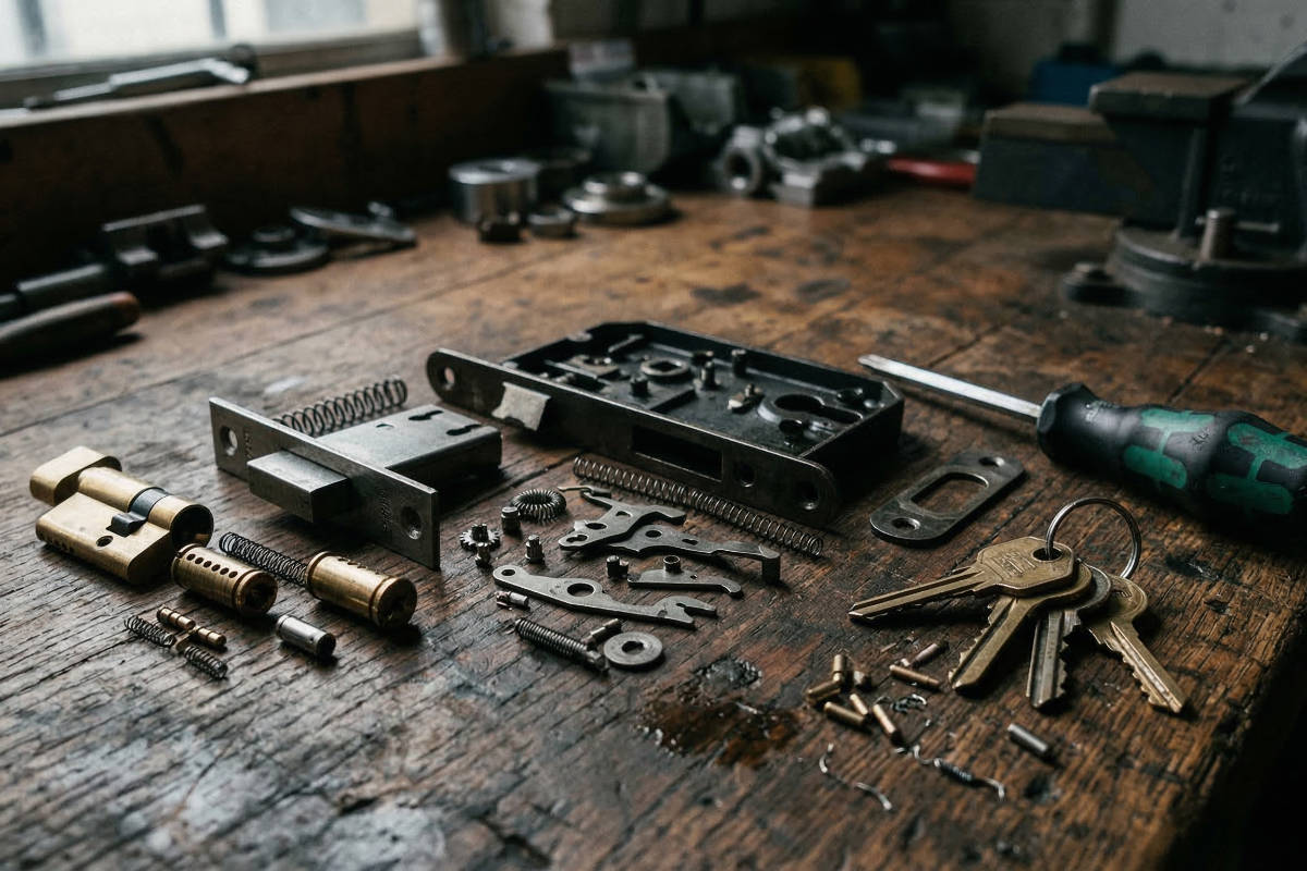 Partes de una cerradura de una puerta - Cerrajero 24 horas urgente en VIgo