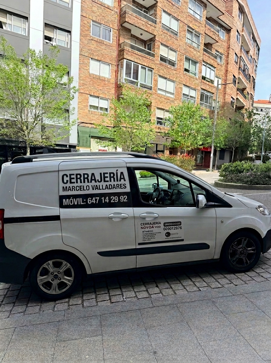 Coche de cerrajería en calle de Vigo